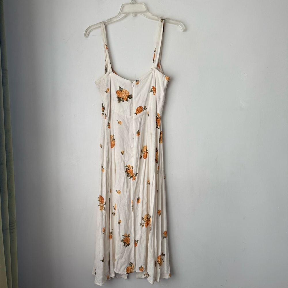 Reformation Frankfort White Yellow Floral Button Front Midi Dress 8 - Picture 7 of 7